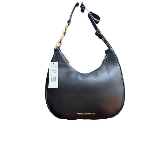 French Connection Black Moritz 12 x 7 Hobo purse - Picture 2 of 5